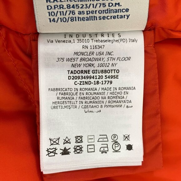 Moncler Brown Velvet Parka With Fur Trim & Orange Lining - Picture 6 of 8